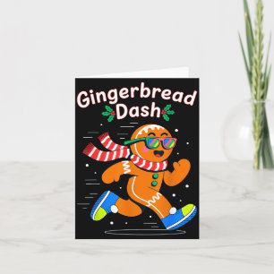 Christmas Gingerbread Dash Running Runner Xmas Mar Card