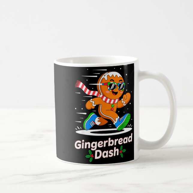 Christmas Gingerbread Dash Running Runner Xmas Mar Coffee Mug (Right)