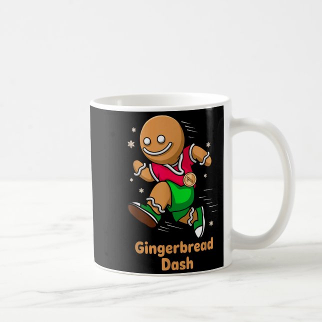 Christmas Gingerbread Dash Running Runner Xmas Mar Coffee Mug (Right)