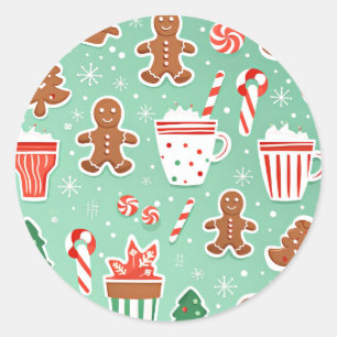 Christmas Gingerbread design Classic Round Sticker