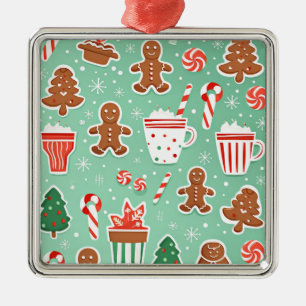 Christmas Gingerbread design Metal Ornament