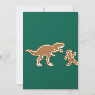 Christmas Gingerbread Dinosaur Cookie Hunt Invitation