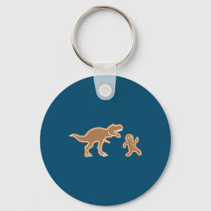 Christmas Gingerbread Dinosaur Cookie Hunt Key Ring
