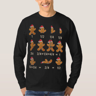 Christmas Gingerbread Fraction Cute Xmas Cookie Ma T-Shirt