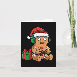 Christmas Gingerbread Gamer Xmas Gaming Boys Kids Card