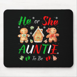 Christmas Gingerbread Gender Reveal He Or She Aunt Mouse Pad