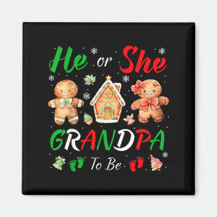 Christmas Gingerbread Gender Reveal He Or She Gran Magnet