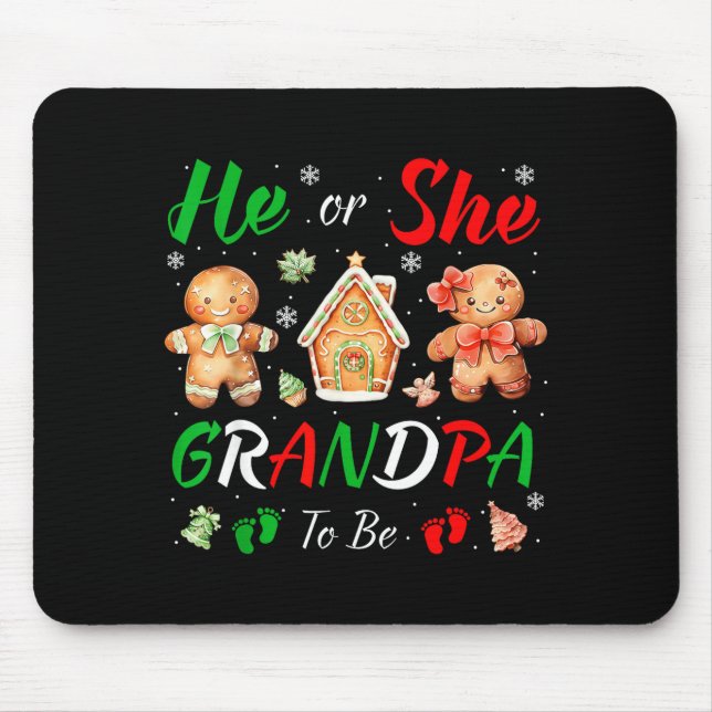 Christmas Gingerbread Gender Reveal He Or She Gran Mouse Pad (Front)