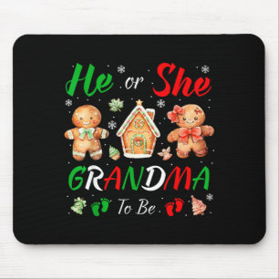 Christmas Gingerbread Gender Reveal He Or She Gran Mouse Pad