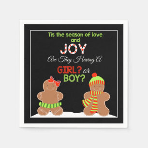 Christmas Gingerbread Gender Reveal Napkins