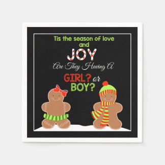 Christmas Gingerbread Gender Reveal Napkins