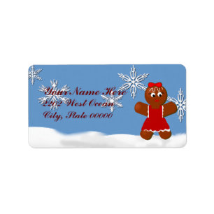 Christmas Gingerbread Girl Address Label