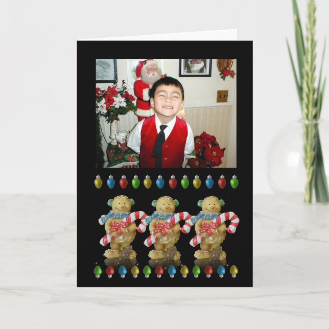 Christmas gingerbread greeting card for photo (Front)