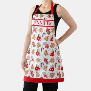 Christmas Gingerbread Holiday Baking Custom Name  Apron