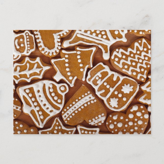 Christmas Gingerbread Holiday Cookies Postcard (Front)