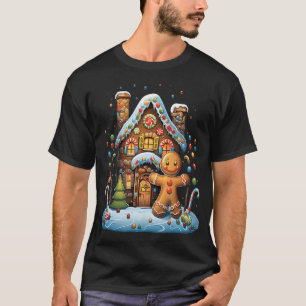 Christmas Gingerbread House Candy Cane X-Mas s Pa T-Shirt