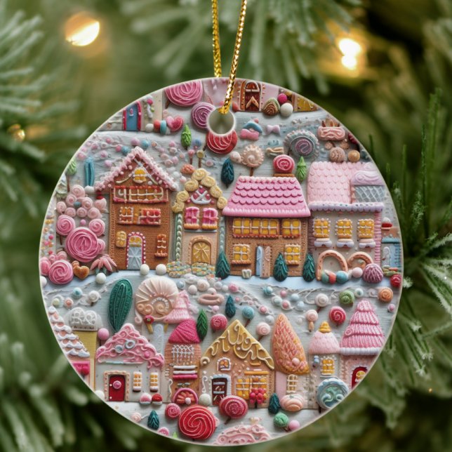 Christmas Gingerbread House Ceramic Ornament (Creator Uploaded)