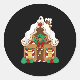 Christmas Gingerbread House  Classic Round Sticker