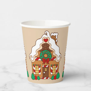 Christmas Gingerbread House Coffee Drink Paper Cups