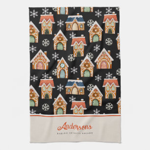 Christmas Gingerbread House Cookie Tea Towel