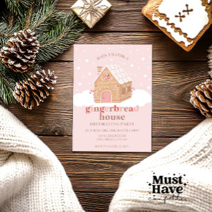 Christmas Gingerbread House Decorating Party Invitation