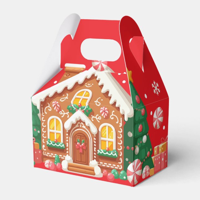 Christmas Gingerbread House  Favour Box (Front Side)