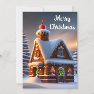 Christmas Gingerbread House  Holiday Card