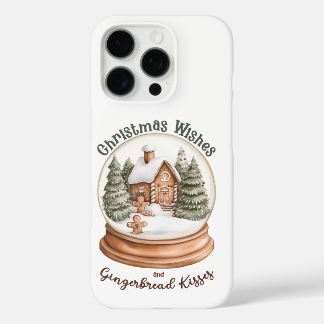Christmas Gingerbread House Holiday Snow Globe Case-Mate iPhone Case (Back)
