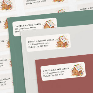 Christmas Gingerbread House New Home Address Return Address Label