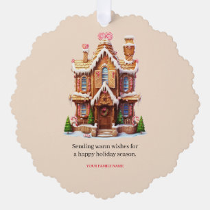 Christmas gingerbread house tree decoration card
