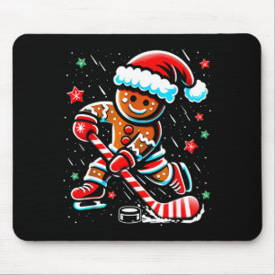 Christmas Gingerbread Ice Hockey Srts Funny Xmas P Mouse Pad