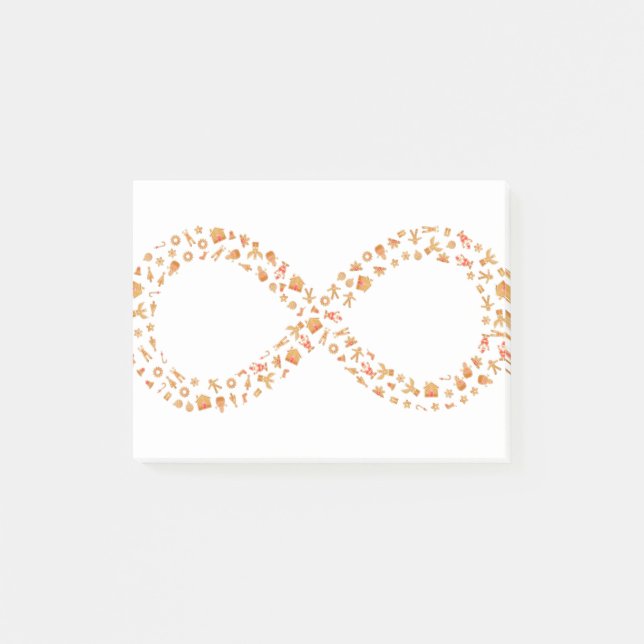 Christmas Gingerbread Infinity Sign Post-it Notes (Front)