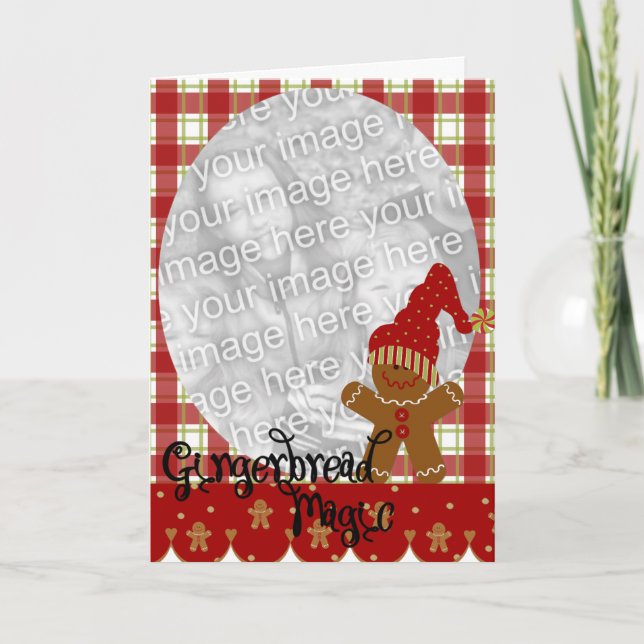 Christmas Gingerbread Magic Photo Card (Front)