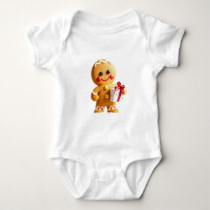 Christmas gingerbread man baby bodysuit
