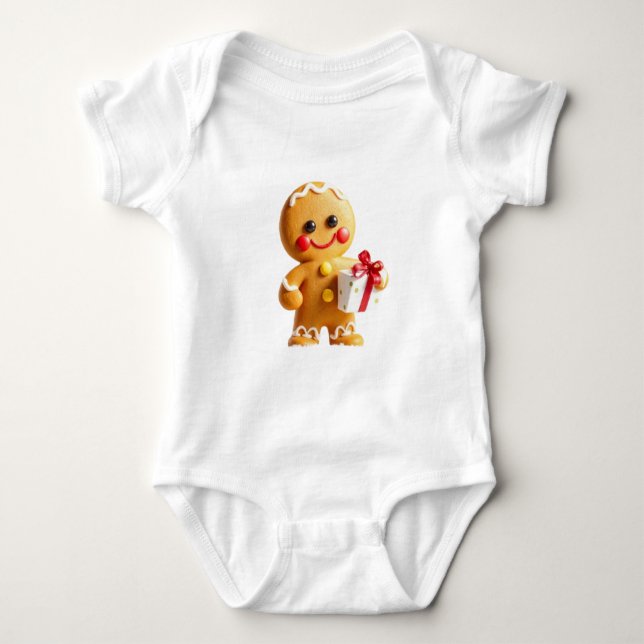 Christmas gingerbread man baby bodysuit (Front)
