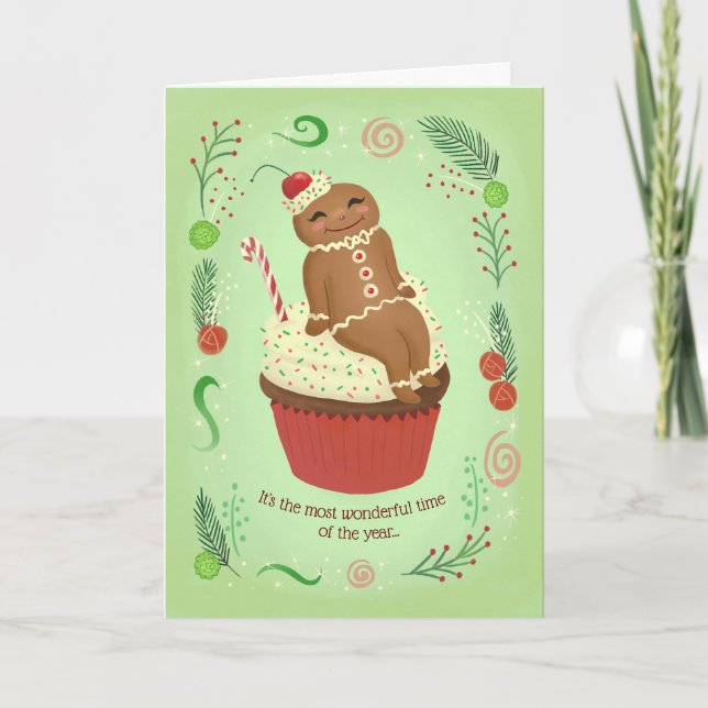 Christmas Gingerbread Man BIRTHDAY Card (Front)