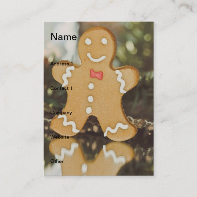 Christmas gingerbread man business card (Front)