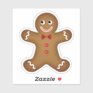 Christmas Gingerbread Man Contour Sticker