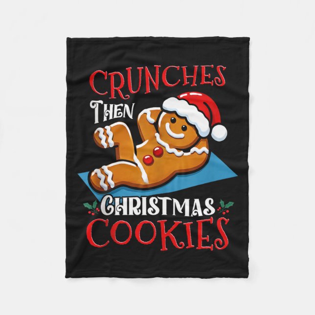Christmas Gingerbread Man Cookie Funny Quote Worko Fleece Blanket (Front)