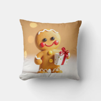 Christmas gingerbread man cushion