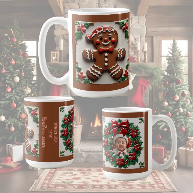 Christmas Gingerbread Man Customisable Coffee Mug (Creator Uploaded)