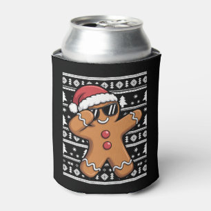 Christmas Gingerbread Man Dabbing Sunglasses Cool Can Cooler