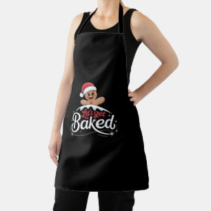 Christmas Gingerbread Man Family Let's Get Baked Apron