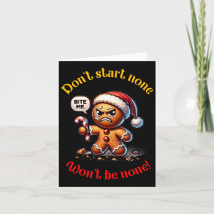 Christmas Gingerbread Man Funny Mad Xmas Card