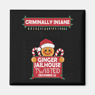 Christmas Gingerbread Man Ginger Jailhouse Crimina Magnet