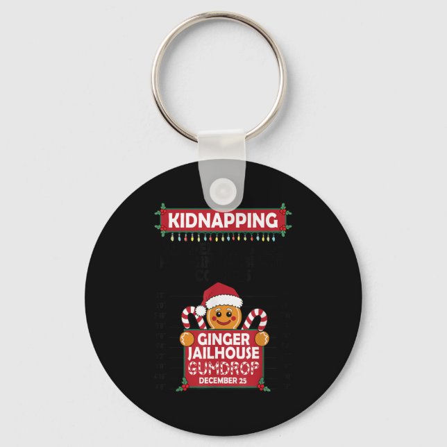 Christmas Gingerbread Man Ginger Jailhouse Kidnapn Key Ring (Front)