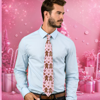 Christmas Gingerbread man gingerbread woman tree Tie
