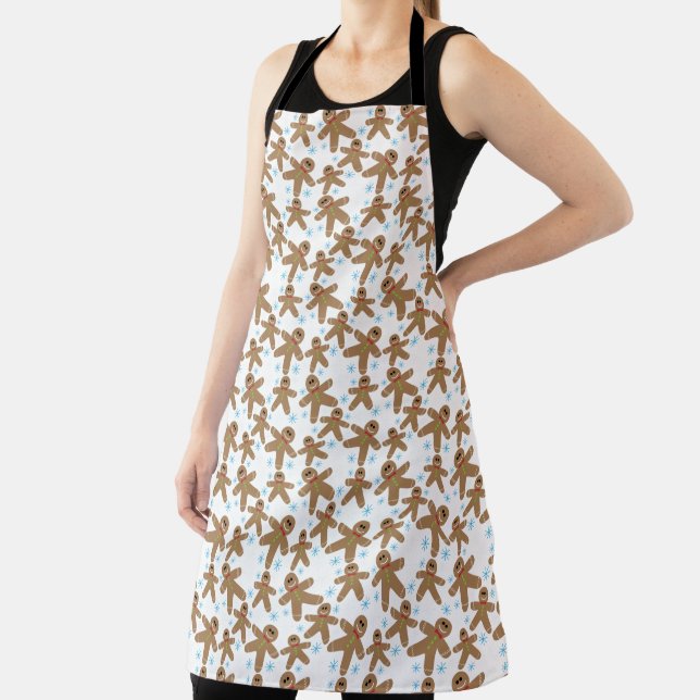 Christmas Gingerbread Man Pattern Apron (Insitu)
