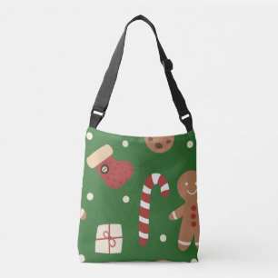 Christmas Gingerbread Man Pattern Crossbody Bag