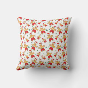 Christmas Gingerbread Man Pattern Cushion